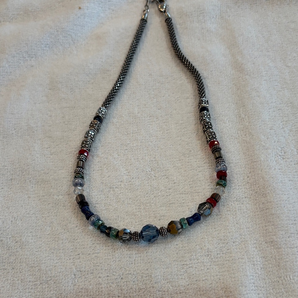 Brighton Silver and Multicolor Beaded Necklace